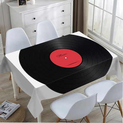 TKS MITLAN Vinyl Record Tablecloth 60x84 Inch Rectangular Music Disk Modern Classic Oblong Table Cloth Kitchen Table Decorations for Home Dinner Party