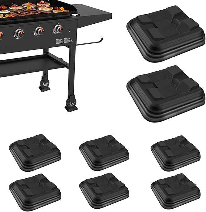 RELIY 8Pcs 1/4" Griddle Leveling Shims Kit for Blackstone Griddle, Stackable Plastic shims for Leveling Kit, Grill Accessories,Easy Levelling, Keep Flat Top Grill in Level & Stable