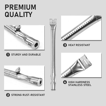 Utheer Grill Replacement Parts for DGH353CRP/DGH353CRP-D with 15.4" Stainless Steel Burner, 2 Cast Iron Grates and 3 Heat Plates, Fits 70-01-634, 3 Burner Grill Repair Kit