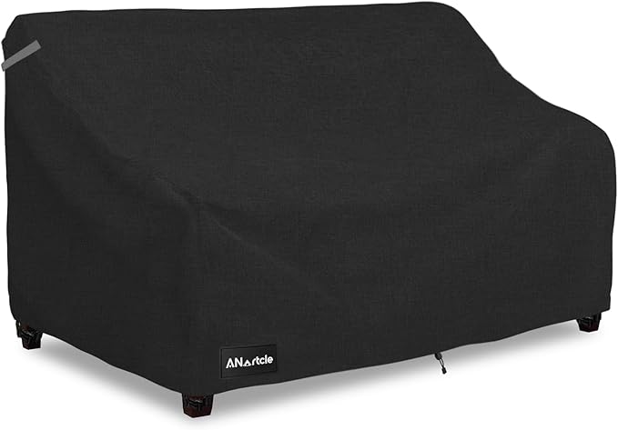 ANartcle 3-Seater Patio Sofa Cover,76W x 32.5D x 33H Inches Outdoor Couch Cover,100% Waterproof Heavy Duty Patio Sofa Covers,Patio Furniture Covers,Black