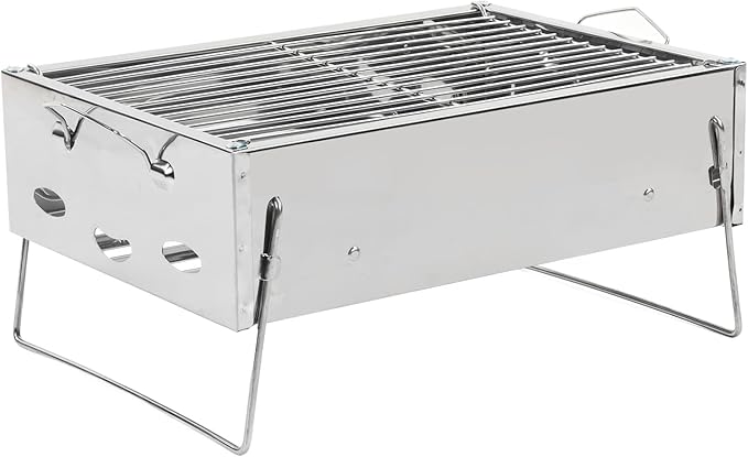 Portable Charcoal Grill, Foldable Stainless Steel Grill for Outdoor Picnic Cooking