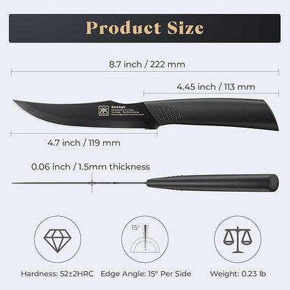 Steak Knives Set of 12, 4.7 Inch Dishwasher Safe Non-Serrated Table Knives, Ultra Sharp for Precise Cutting, Non-Stick Blade & Rust Proof, Easy to Maintain Ideal for Home Restaurant Party