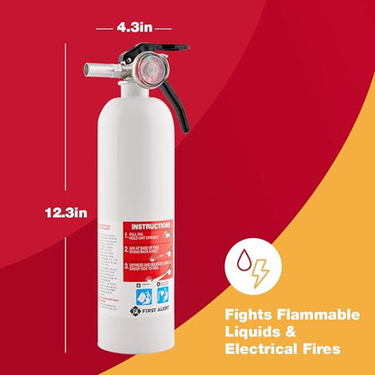 First Alert REC5 Recreation Fire Extinguisher, UL Rated 5-B:C, White, 1-Pack