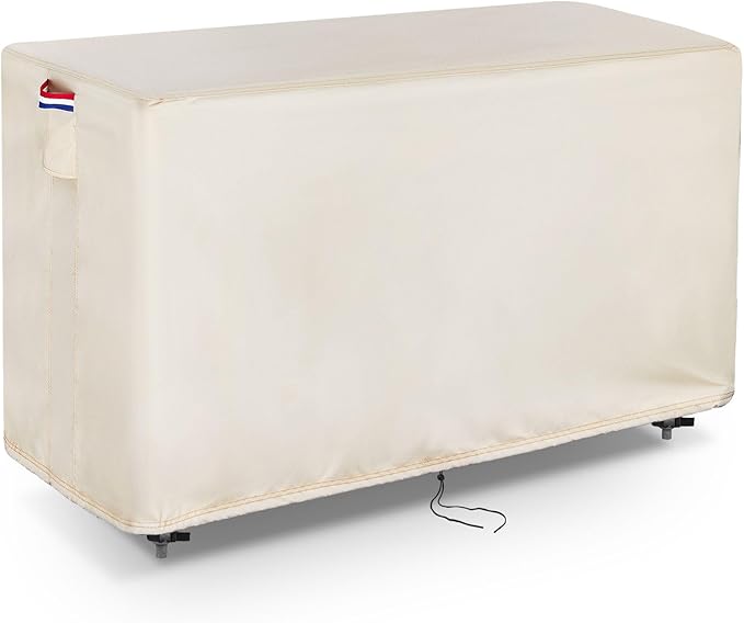 Outdoor Prep Table Cover 48 Inch,Waterproof Patio Outdoor Stainless Steel Metal Grill BBQ Table Cart Cover Dustproof Windproof All Season Pretection for Outdoor Table - 48 x 20 x 32 Inch-Beige