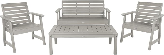 highwood Weatherly 4-Piece Garden Conversation Set, Harbor Gray