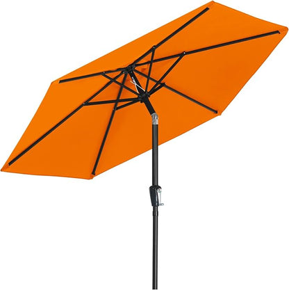 MASTERCANOPY 7.5ft Patio Umbrella with Tilt & Crank, Orange | 6 sturdy ribs;UV/water resistant;Vent;easy setup;for garden/deck/backyard/pool