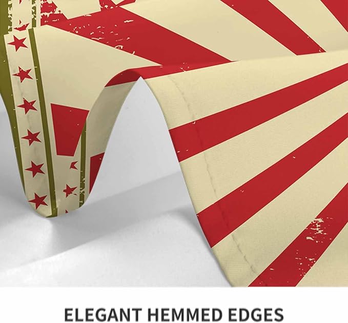 TKS MITLAN Vintage Circus Tablecloth 52 x 70 Inch Rectangular Carnival Red Stars Sunbeam Fun Performing Art Oblong Table Cloth Kitchen Table Decorations for Home Dinner Party