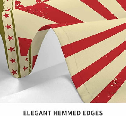 TKS MITLAN Vintage Circus Tablecloth 52 x 70 Inch Rectangular Carnival Red Stars Sunbeam Fun Performing Art Oblong Table Cloth Kitchen Table Decorations for Home Dinner Party