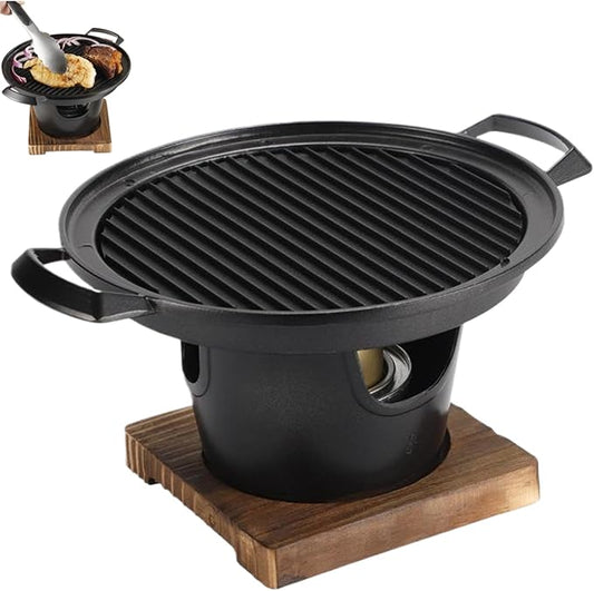 Korean BBQ Grill, Smokeless Non-stick Tabletop Charcoal Grill, Easy to Assemble Portable BBQ Grill for Home, Picnics, Camping and Outdoor Gatherings