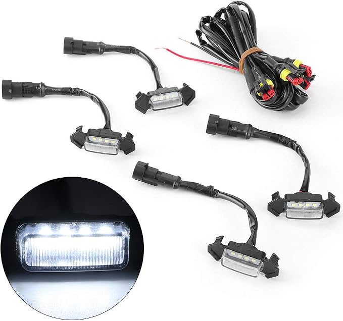 LED Grille Light for 2016-2020, 4pcs Front Grille Lights Black Lens White Light, ABS, with High Brightness (White Case)
