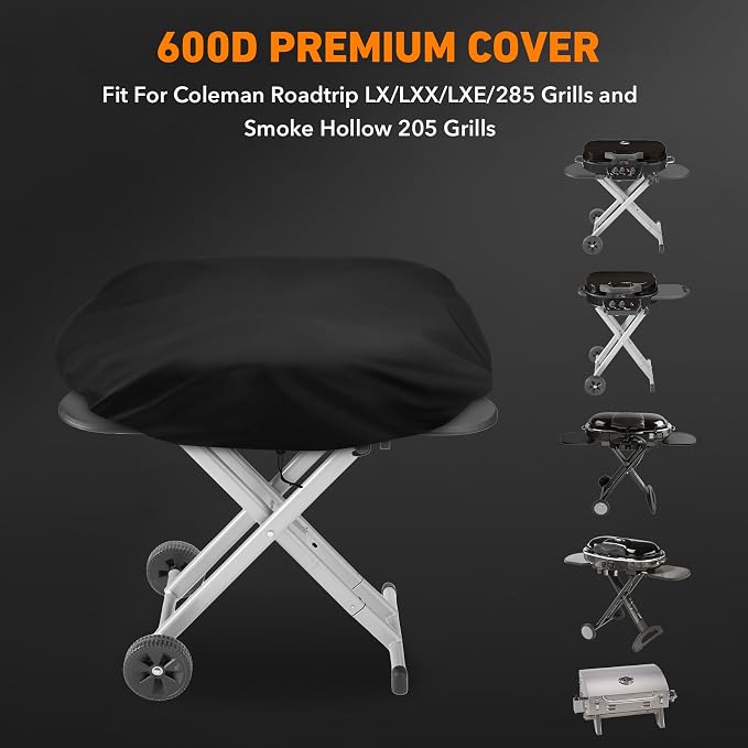 ZBXFCSH Heavy Duty Grill Cover Compatible with Coleman Roadtrip LX/LXX/LXE/285 and Compatible with Smoke Hollow 205 Grills, All Weather