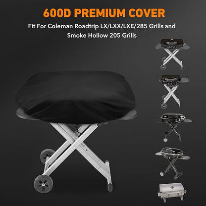 ZBXFCSH Heavy Duty Grill Cover Compatible with Coleman Roadtrip LX/LXX/LXE/285 and Compatible with Smoke Hollow 205 Grills, All Weather