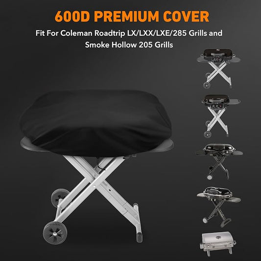 ZBXFCSH Heavy Duty Grill Cover Compatible with Coleman Roadtrip LX/LXX/LXE/285 and Compatible with Smoke Hollow 205 Grills, All Weather