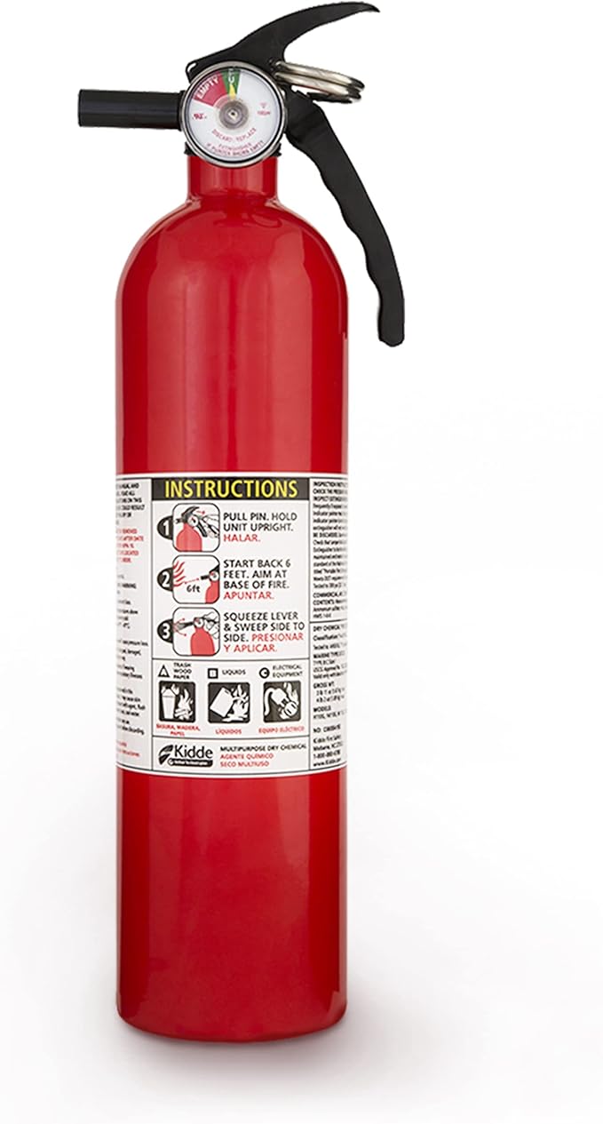 Kidde FA110 Multipurpose Fire Extinguishers 4 Pack - Red, (Rating 1-A:10-B:C) Includes Wholesalehome Cleaning Cloth