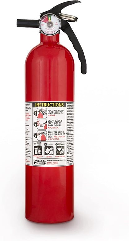Kidde FA110 Multipurpose Fire Extinguishers 4 Pack - Red, (Rating 1-A:10-B:C) Includes Wholesalehome Cleaning Cloth