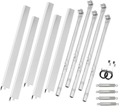 Grill Burner and Heat Plate for Charbroil Performance 5-Burner 463448021 | Grill Parts for Charbroil Grill Replacement Parts 463448021 463449021 463450022 463451022 463455021, Stainless Steel