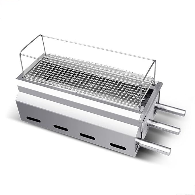 Small Barbecue Grill, Smokeless Warm String Grill, Home Thickened Stainless Steel Charcoal Grill, Portable for Outdoor Picnics, Family Gatherings, Camping, Desktop, Travel, Backpacking