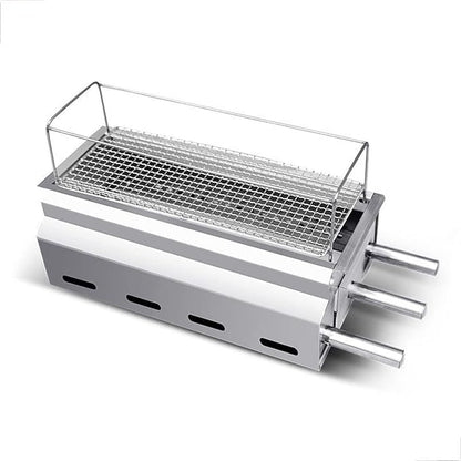 Small Barbecue Grill, Smokeless Warm String Grill, Home Thickened Stainless Steel Charcoal Grill, Portable for Outdoor Picnics, Family Gatherings, Camping, Desktop, Travel, Backpacking