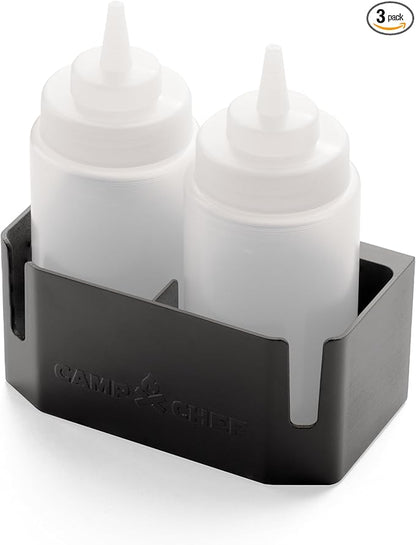 Camp Chef Bottle Caddy - Flat-Top Griddle Accessories Includes 2 Squeeze Bottles and Magnetic Bottle Holder