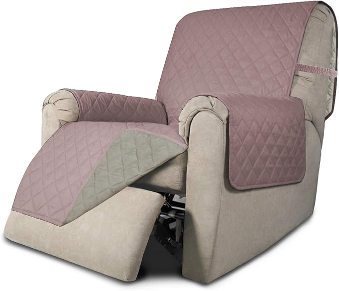 Easy-Going Reversible Couch Cover, Recliner 19 in, Pink/Beige | Machine Washable Slipcover For Dogs, Water Resistant Furniture Mat For Living Room, Non-Slip Sofa Cover, Pet Friendly