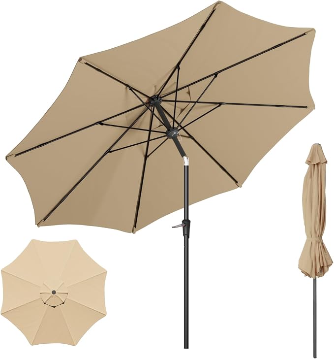 Outdoor Patio Umbrella, 8 Ribs Market Table Umbrella