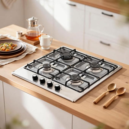 Angoily 4 Pcs Burner Covers, 7.68 Inch Stainless Steel Square WP786333, AP6011553, PS11744751 Gas Stove Burner Liner, Heavy Thick Kitchen Bib Drip Pan Top Cover Heat Resistant Replacement Pan