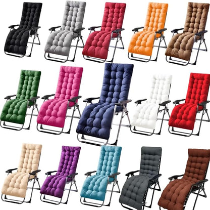 Patio Chaise Lounger Cushion， Rocking Chair Sofa Cushion with 6 Ties， Thick Padded Swing Bench Cushion， Zero Gravity Chair Cushion61x19x3in (Dark Coffee)