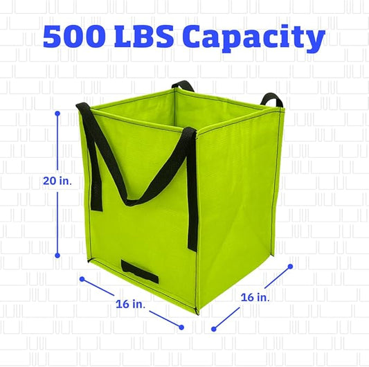 DURASACK Heavy Duty Storage Tote Bag 22-Gallon, Lime Green | Rugged Woven Polypropylene Moving Bag, Reusable Self-Standing Design, Holds up to 500 Pounds
