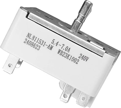 WB23K10002 Range Surface Element Switch/Burner Control Switch 8 Inch Replaces Parts: 1085974, AP3792881, PS953499, EAP953499 Compatible with GE
