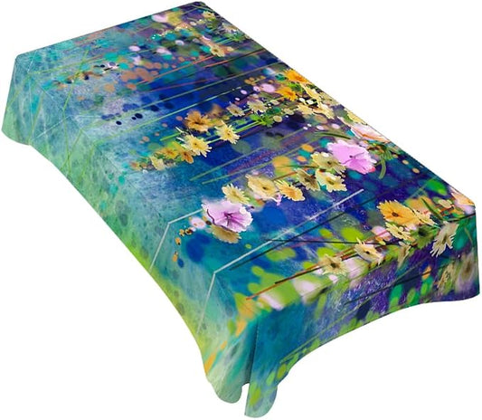 TKS MITLAN Colorful Spring Tablecloth 60x84 Inch Rectangular Flower Vines Vibrant Oblong Table Cloth Kitchen Table Decorations for Home Dinner Party