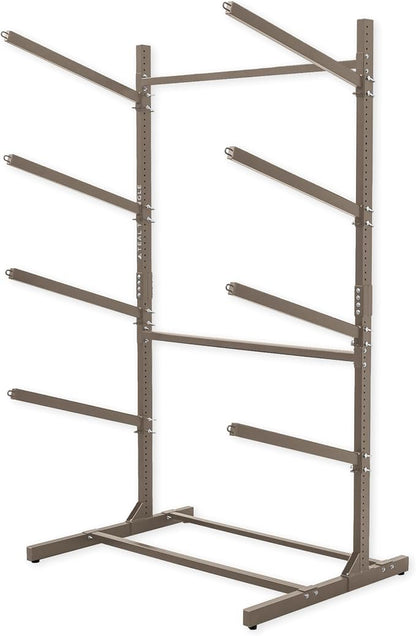 Teal Triangle Adjustable Freestanding Kayak Storage Rack, Holds 4 Kayaks | Outdoor Kayak Rack, Paddle Board Holder, Canoe Rack, Kayak Stand, Felt Padded Arms, Weather Resistant Steel