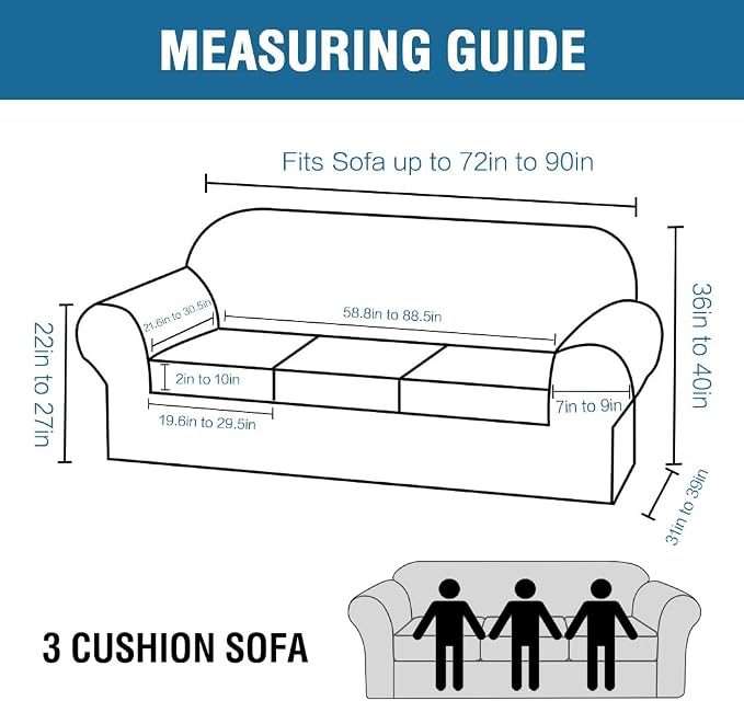 H.VERSAILTEX Modern Velvet Plush 4 Piece High Stretch Sofa Slipcover Sofa Cover Furniture Protector Form Fit Luxury Velvet Sofa Cover for 3 Cushion Couch Width Up to 90 Inch (Sofa, Caramel Cafe)