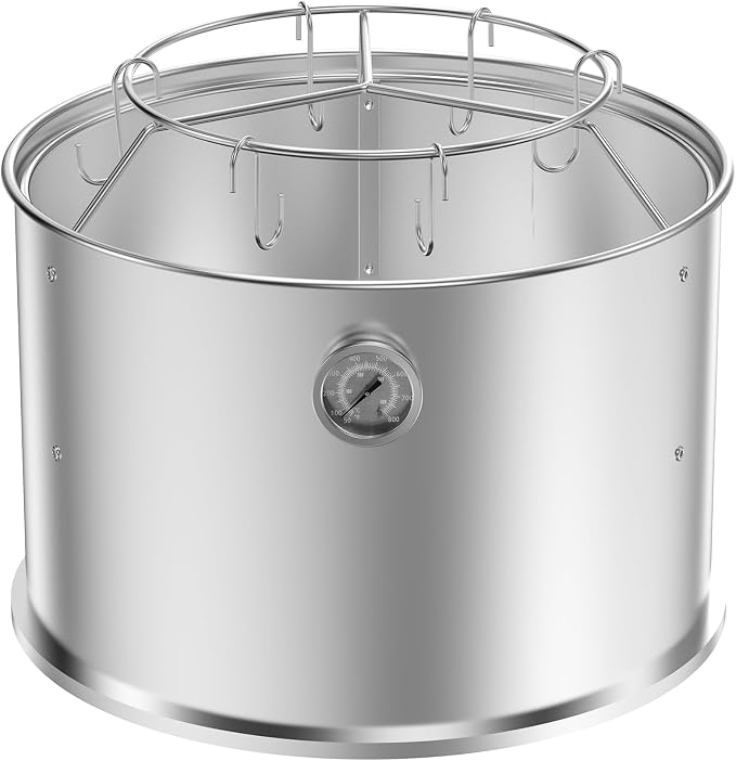 onlyfire Stainless Steel Cooking Smoking Attachment, Rib Hanging System | Fits for 14" Kettle Grills, Turns Your Kettle into Smoker