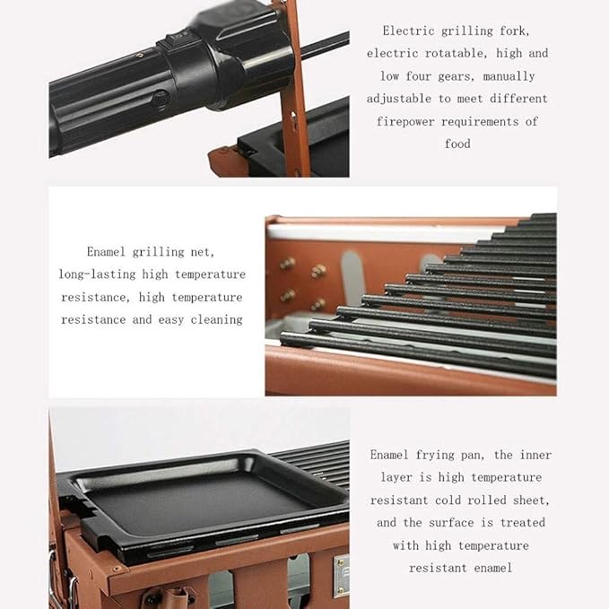 Grill Outdoor Barbecue Grill Portable Thick Charcoal Multi-Person Barbecue, Folding Picnic Shelf in The Field is Stable and Durable, 52 52 27.5cm