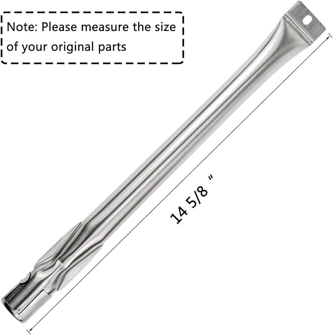 Yiming Grill Replacement Parts for Grillmaster 720-0697, Nexgrill 720-0697, Sunbeam 720-0697 Models, Porcelain Steel Heat Plate Tent Shields, Stainless Steel Pipe Burner Tubes Set, 4 Pack