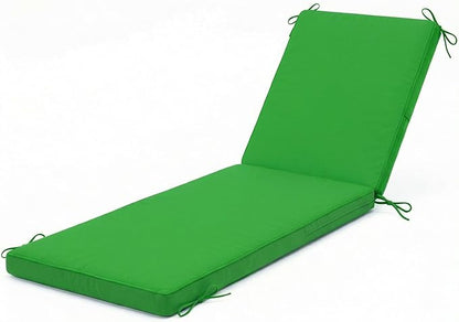 Chaise Lounge Cushions Outdoor, Water-Resistant and Fade-Resistant Patio Lounge Chair Cushions, Furniture Replacement Cushions Ideal for Pools, Gardens and Balconies, 80" x 26" x 3",Green
