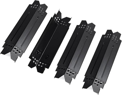 Universal Adjustable Heat Plate Shield, Burner Cover for Gas Grill Char-Broil G550-0006-W1, Replacement Parts for Expert Grill Flame Tamer, Nexgrill Heat Tent etc., 14" to 22" L, 4PCS, Porcelain Steel