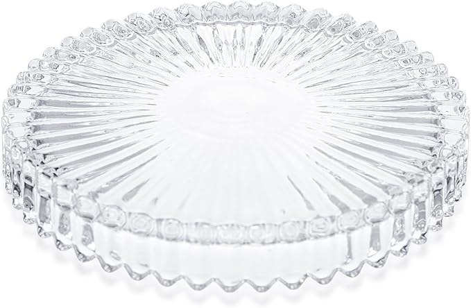 Modern Glass Coaster Set of 8 - Coffee Table Coasters, Crystal Coaster, Round Cup Mat, Coasters for Office, Kitchen, Bar, Dining Room, Living Room, Patio(Clear)