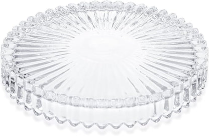 Modern Glass Coaster Set of 8 - Coffee Table Coasters, Crystal Coaster, Round Cup Mat, Coasters for Office, Kitchen, Bar, Dining Room, Living Room, Patio(Clear)
