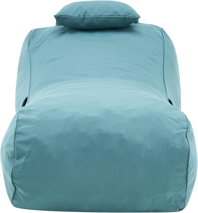 Christopher Knight Home Morton Outdoor Bean Bag Chair Set of 2, Fabric Bean Bag Chair for Adults and Kids, Indoor/Outdoor Sun Lounger with Headrest, Patio Chaise Lounge Chair Set of 2, Teal
