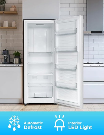 Commercial Cool 11.1 Cu. Ft. Convertible Freezer Refrigerator, Upright Fridge with Glass Shelves, Reversible Door, ENERGY STAR rated, Auto Defrost, CCUC1110GW, White | Upright Fridge with Glass Shelves, Reversible Door, ENERGY STAR rated, Auto Defrost,...