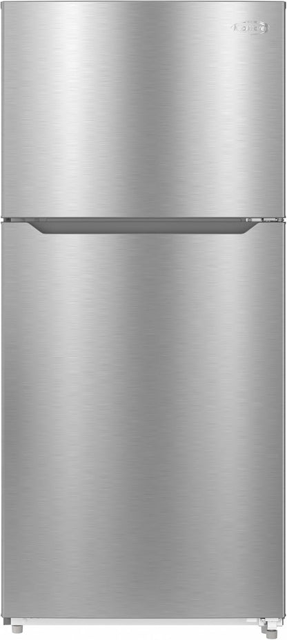 KoolMore 30 Inch 20 Cu Ft Top Freezer Refrigerator, Stainless Steel, Freestanding Full Size Fridge Freezer for Home Kitchen or Garage