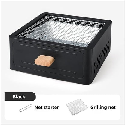Barbecue Stove Barbecue Grill Tools BBQ Grill Charcoal Grill Square Tabletop Portable Lightweight or Camping Backyard Picnic Beach Trips (Black,A1)