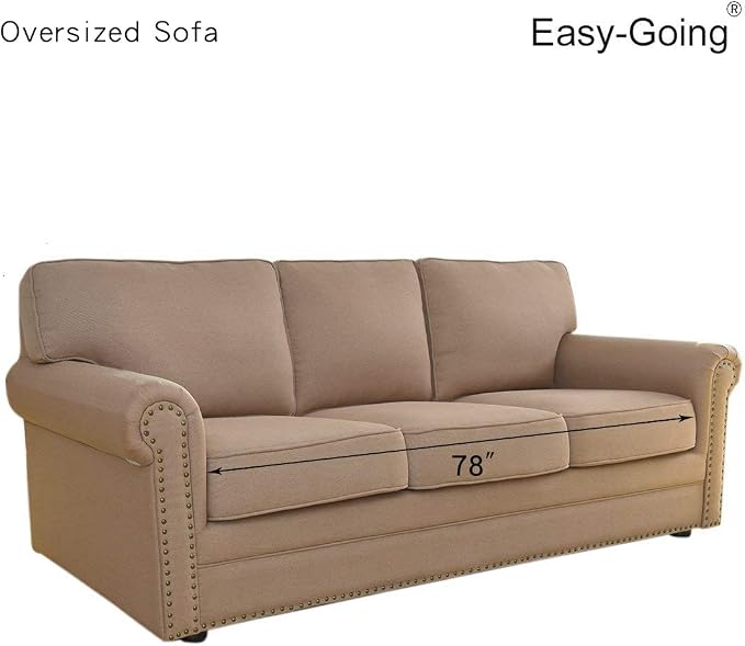 Easy-Going Reversible Couch Cover, 3 Cushion Sofa, X-Large, Black/Beige | Machine Washable Slipcover For Dogs, Water Resistant Furniture Mat For Living Room, Non-Slip Sofa Cover, Pet Friendly