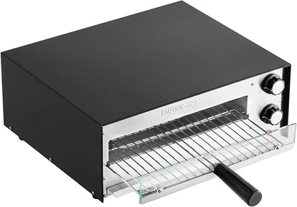 VEVOR Electric Pizza Oven, 12-inch Countertops Pizza Ovens, 572°F Max Temp, 1450W Indoor Pizzas Maker w/Timing & Temp Control, Pizza Cooker w/Dual Heat Tube, Crumb Tray, for Diner and Home Kitchen