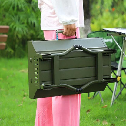 Portable Charcoal BBQ Grill Collapsible Grill Camping Outdoor Cooking Utensils Party