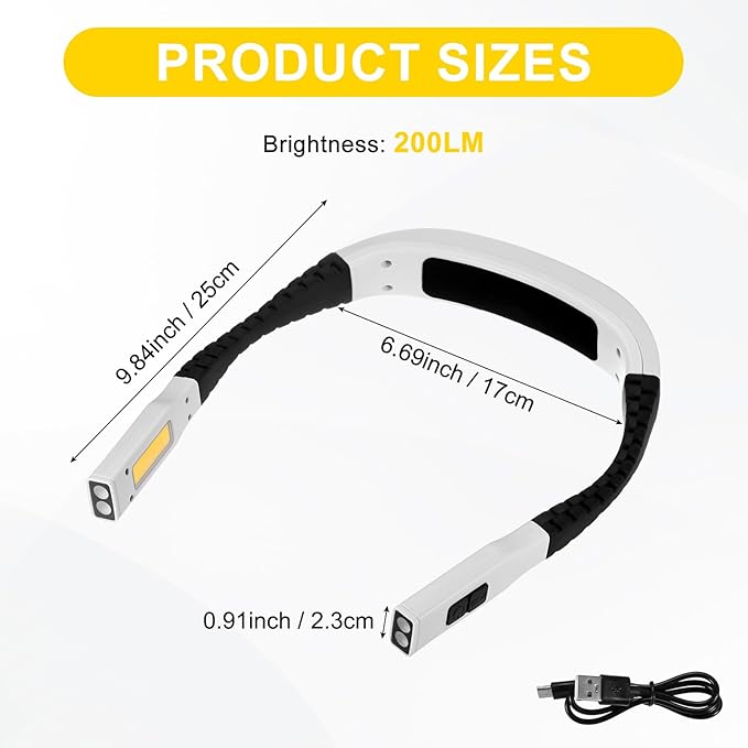 M METERXITY Grill Light for Outdoor Barbecue Grilling Accessories, ABS LED Neck Reading Light for Men Women Readers/Camping/Knitting/Crochet Accessories, BBQ Lighting [White]