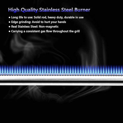 Uniflasy 304 Stainless Steel Grill Burners for Weber 62752, Weber Genesis 300 Series (2011-2016), Genesis E310 E320 E330 S310 S320 S330 Gas Grills with Front Control Knob, Weber Genesis Grill Parts