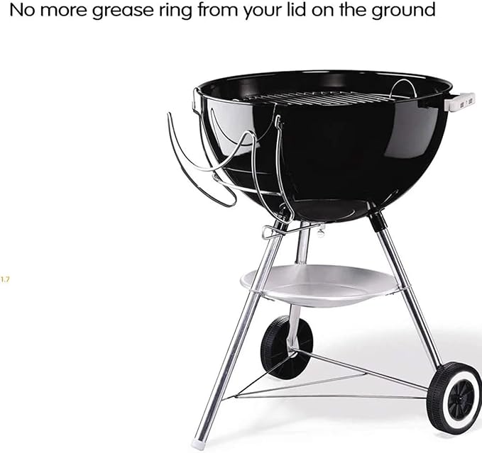 GRISUN Grill Table Shelf and Lid Holder for Weber Kettle Grills 22 Inches, Charcoal Grill Side Table Shelf and Slide a Side Lid Prop, Charcoal Grill Accessories for Weber, (Grill No Included)