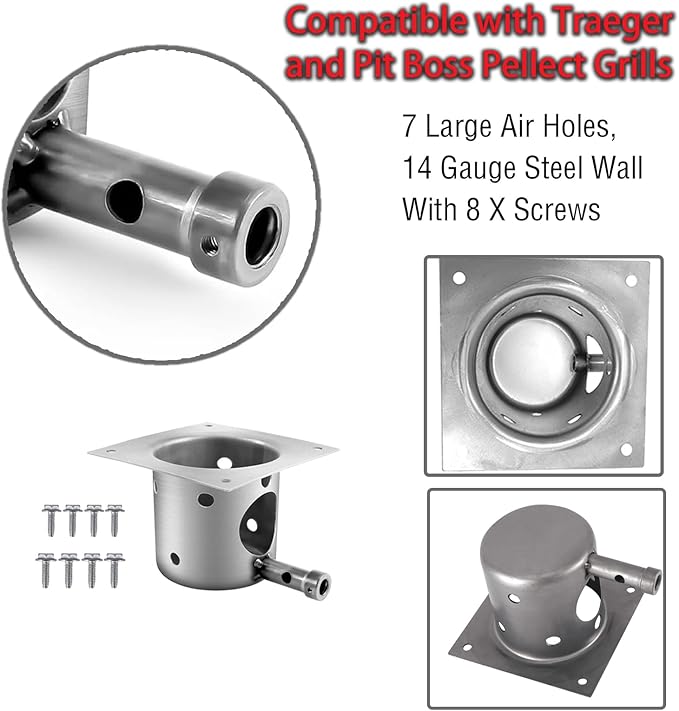 Fire Burn Pot Replacement Parts for Traeger & Pit Boss Wood Pellet Grill and Hot Rod Ignitor Kit, with 2 Sets of Screws